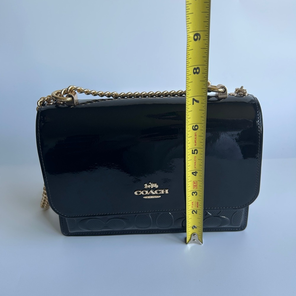 Coach Klare Crossbody Black Signature Patent Leather Bag CV397 - Picture 10 of 11